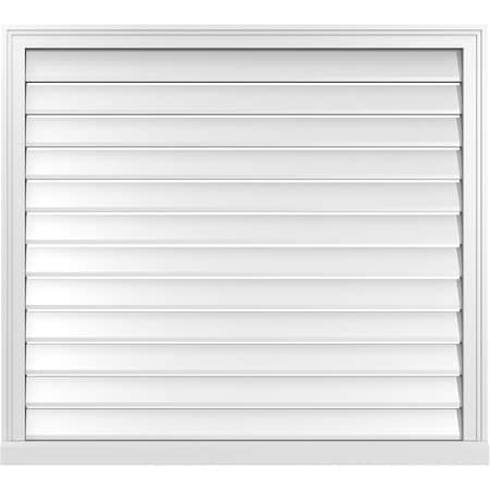 Ekena Millwork Vertical Surface Mount PVC Gable Vent: Functional, w/ 2"W x 2"P Brickmould Sill Frame, 42"W x 38"H GVPVE42X3803SF